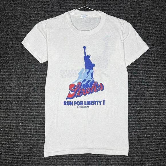 vintage 1984 stroh’s run for liberty brooks marathon tee size small - Picture 1 of 6